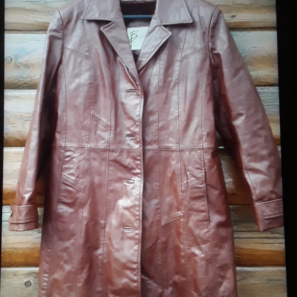 1970’s Berman's LEATHER Car Coat CORDOVAN EPLVC " TOO COOL for SCHOOL "